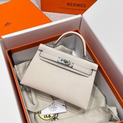에르메스 Hermes Mini Kelly Epsom 10 Craie/silver