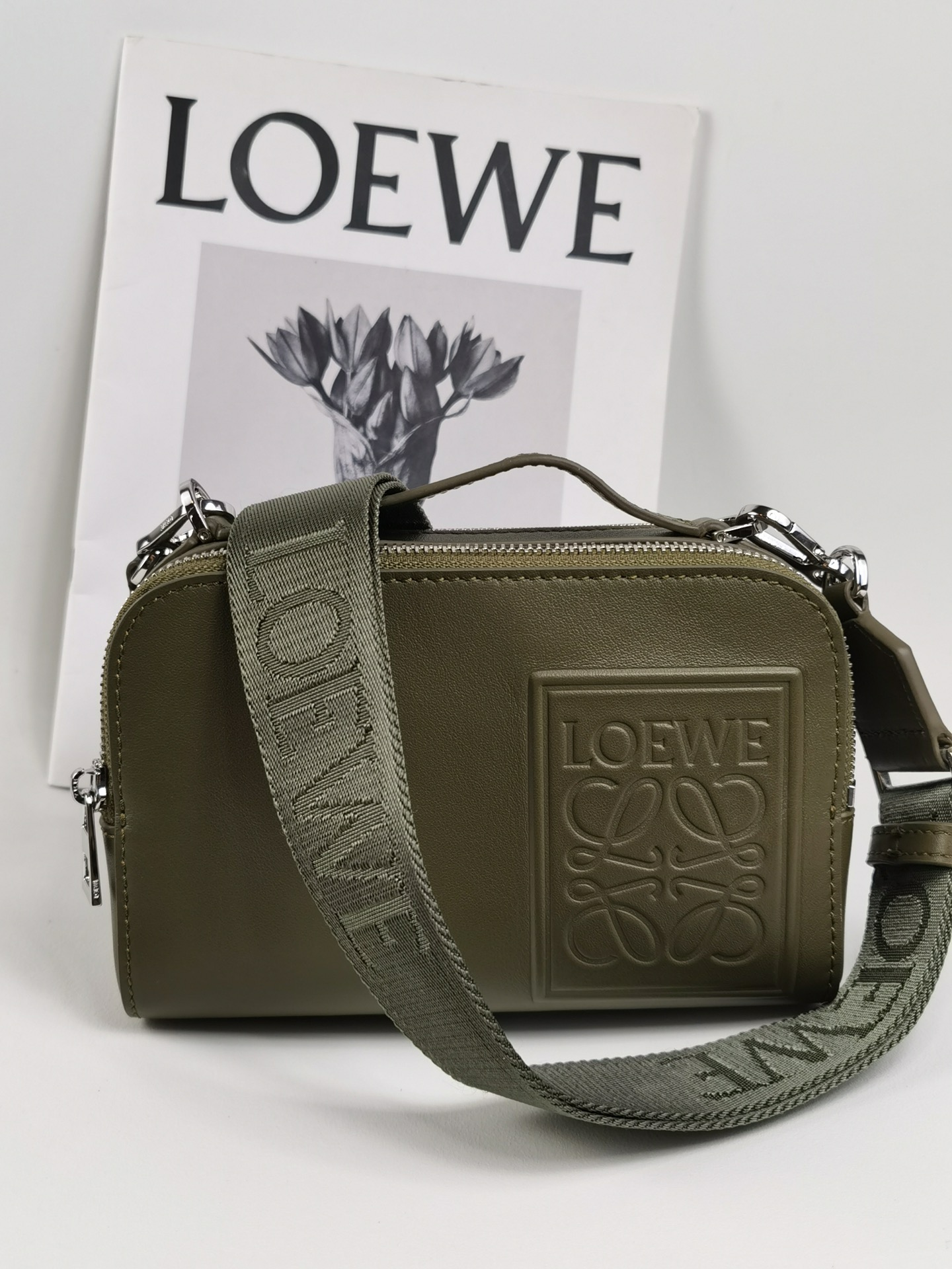 로에베 Loewe C565R41X04 Mini Camera Crossbody Bag in Satin Calfskin
