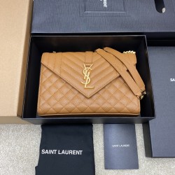 생로랑 Saint laurent/YSL 392739 Monogram Chain Wallet in Mix Matelasse Grain De Poudre Embossed Leather