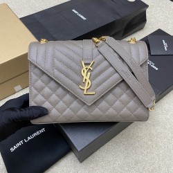 생로랑 Saint laurent/YSL 392739 Monogram Chain Wallet in Mix Matelasse Grain De Poudre Embossed Leather