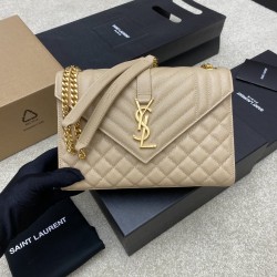 생로랑 Saint laurent/YSL 392739 Monogram Chain Wallet in Mix Matelasse Grain De Poudre Embossed Leather