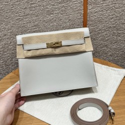 에르메스 Hermes Kelly danse 22cm swift 80 Peayrl Gray/gold