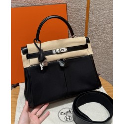 에르메스 Hermes Kelly Lakis 32cm Box 89 Noir/silver