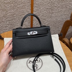 에르메스 Hermes Mini Kelly 19cm Epsom 88 Graphite/silver