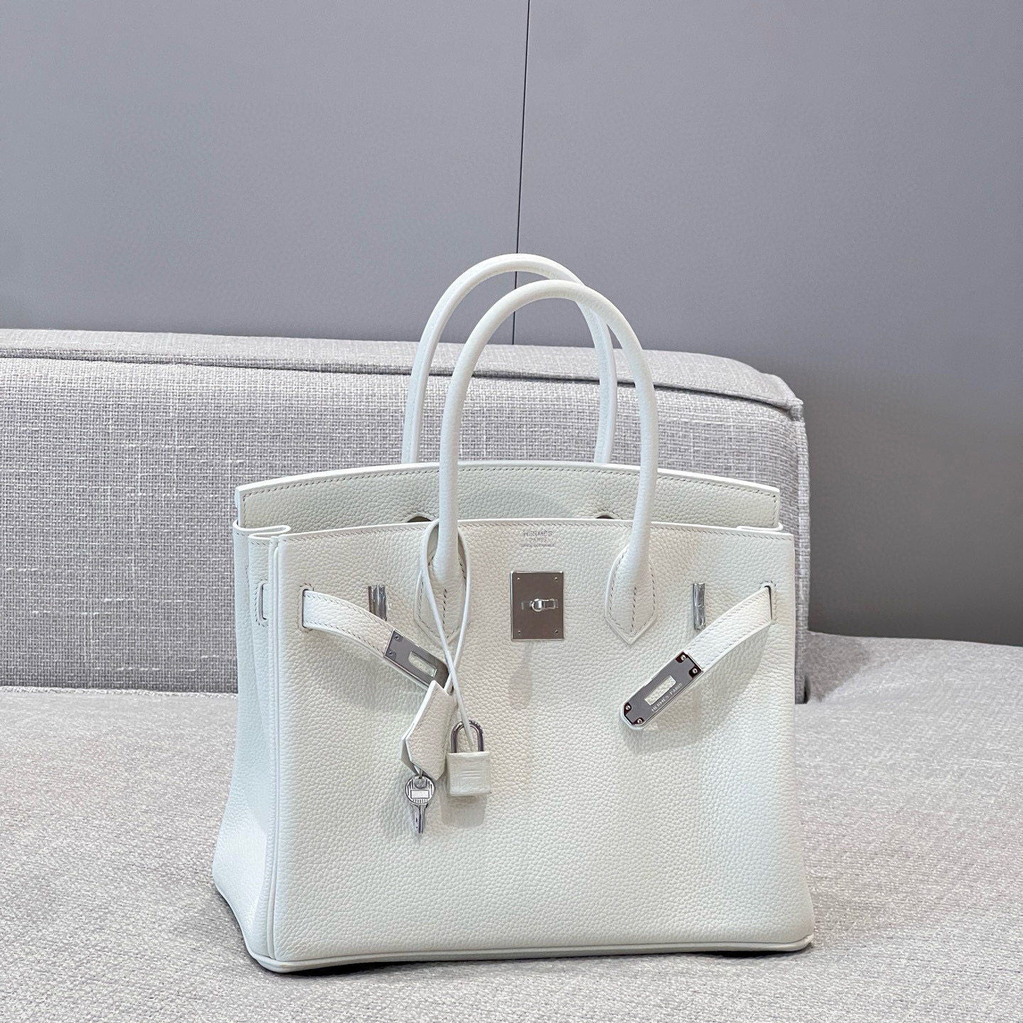 에르메스 Hermes Brikin 30cm Germany Leather 01 Blanc/silver