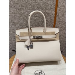 에르메스 Hermes Birkin 30cm Epsom sellier 10 Craie/silver