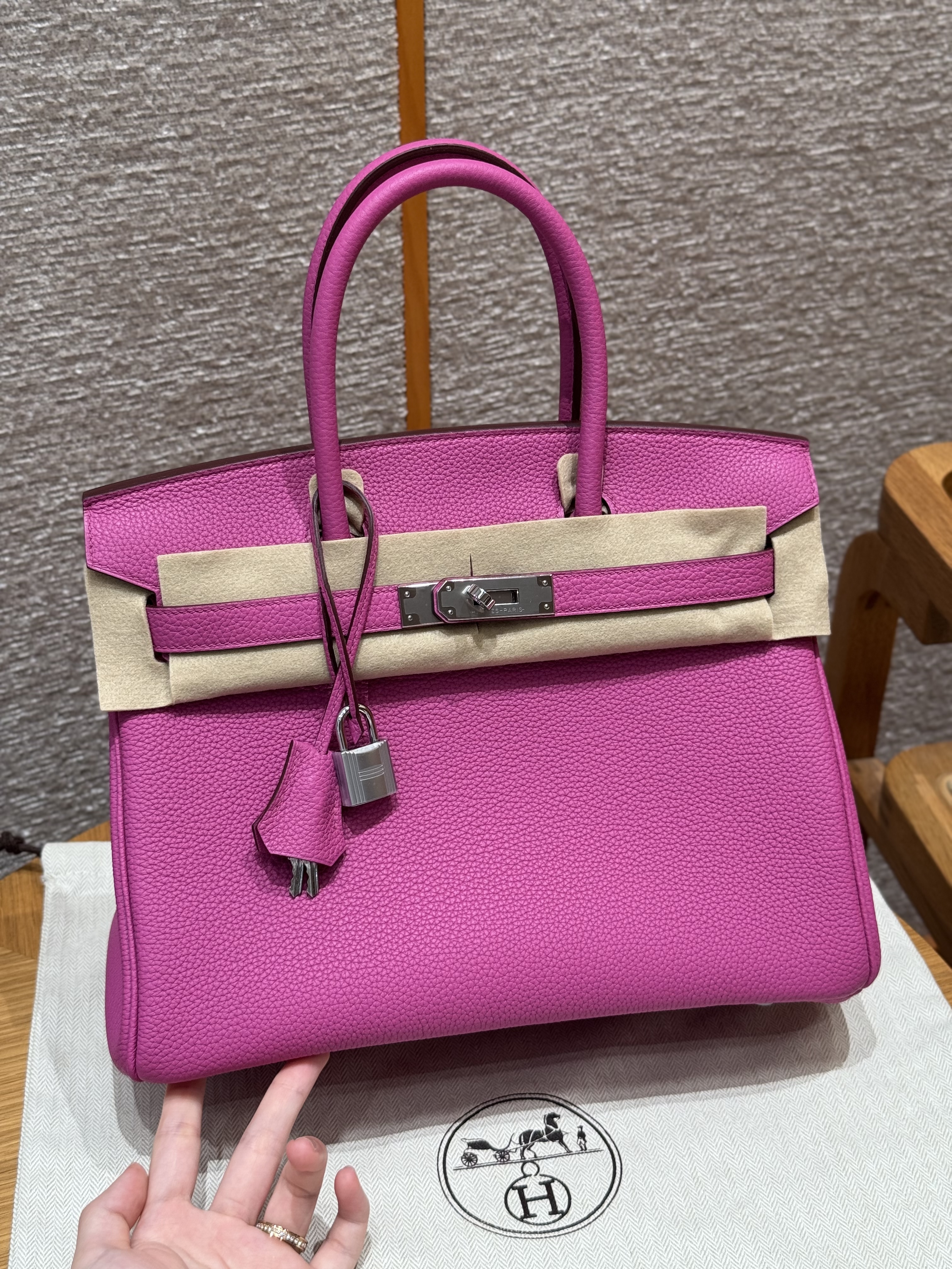 에르메스 Hermes Birkin 30cm Togo 9i Magnolia/silver
