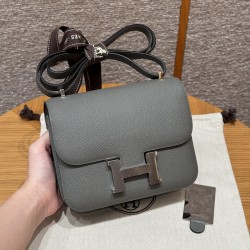 에르메스 Hermes Constance with mirror 19cm Epsom 0L Girs Meyer/silver