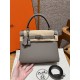에르메스 Hermes Kelly 25cm Togo M8 Gris Asphalted/silver