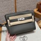 에르메스 Hermes Kelly Messenger 24cm Evercolor C6 Vert girs/silver