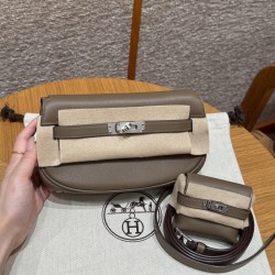 에르메스 Hermes Kelly moove17cm Swift D0 Beige de Weimar/silver
