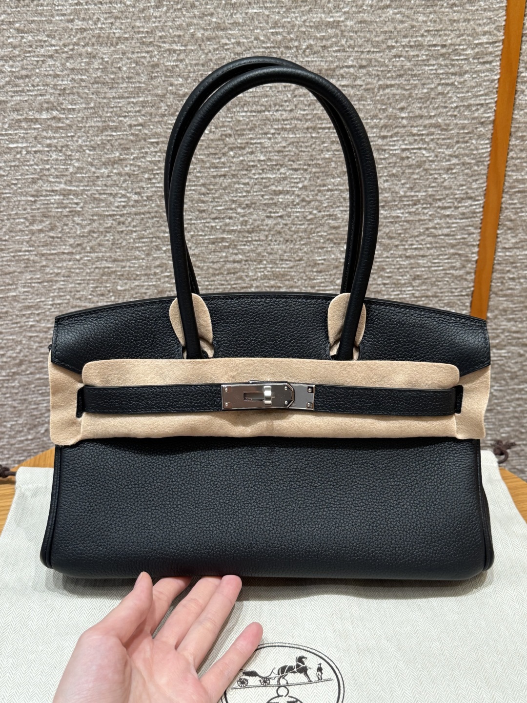 에르메스 Hermes Shoulder Birkin 30cm Togo 89 Noir/silver