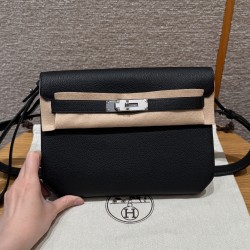 에르메스 Hermes kelly depeches 25cm Togo 89 Noir/silver