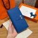 에르메스 Hermes Bearn wallet Soufflet 17.5cm Epsom 71 Blue France/gold