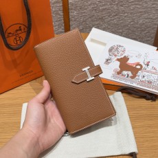 에르메스 Hermes Bearn wallet Soufflet 17.5cm Togo 37 Gold/silver