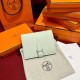 에르메스 Hermes Bearn Compact wallet 12cm Epsom 0S Vert Fizz/silver