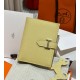 에르메스 Hermes Bearn Compact wallet 12cm Epsom 1Z Jaune Poussin/silver