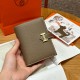 에르메스 Hermes Bearn Compact wallet 12cm Epsom 18 Etoupe/gold