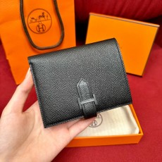 에르메스 Hermes Bearn Compact wallet 12cm Epsom 89 Noir/black
