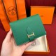 에르메스 Hermes Bearn Compact wallet 12cm Epsom U4 Vert vertigo/gold