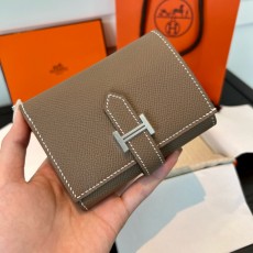 에르메스 Hermes Bearn combine wallet 11cm Epsom 18 Etoupe/silver