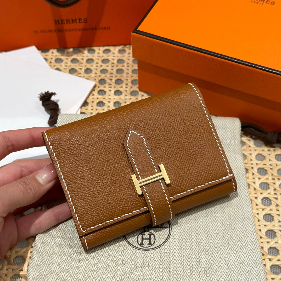 에르메스 Hermes Bearn combine wallet 11cm Epsom 37 Gold/gold