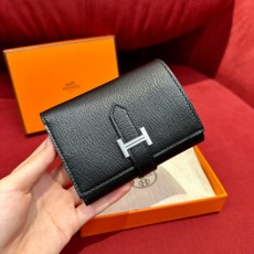 에르메스 Hermes Bearn combine wallet 11cm Epsom 89 Noir/silver