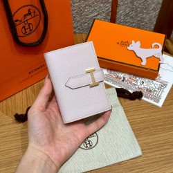 에르메스 Hermes Bearn card holder 10.3cm Epsom 09 Mauve pale/gold