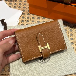에르메스 Hermes Bearn card holder 10.3cm Epsom 37 Gold/gold