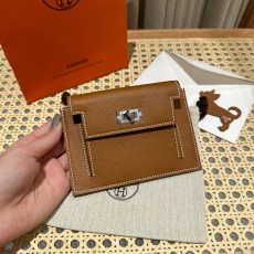 에르메스 Hermes Kelly pocket wallet 13cm Epsom 37 Gold/silver