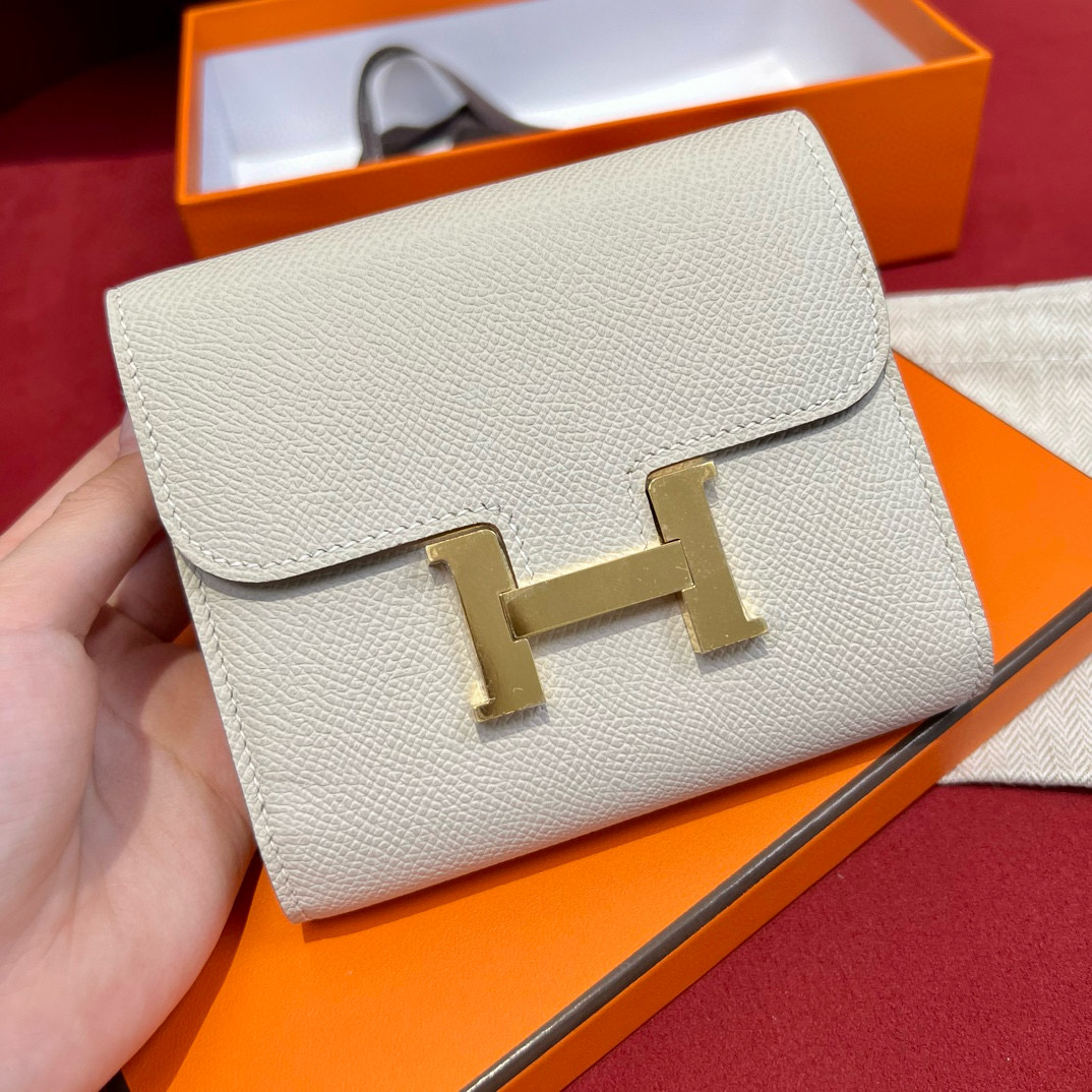 에르메스 Hermes Constance Wallet 13cm Epsom 10 Craie/gold