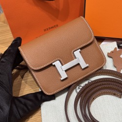 에르메스 Hermes Constance Wallet 13cm Epsom 37 Gold/silver