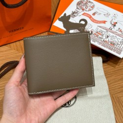 에르메스 Hermes MC² Copernic Short wallet 9cm Swift 18 Etoupe