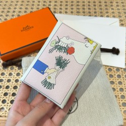 에르메스 Hermes Calvin duo Card Holder 10.5cm Chèvre OT Mushroom/silver