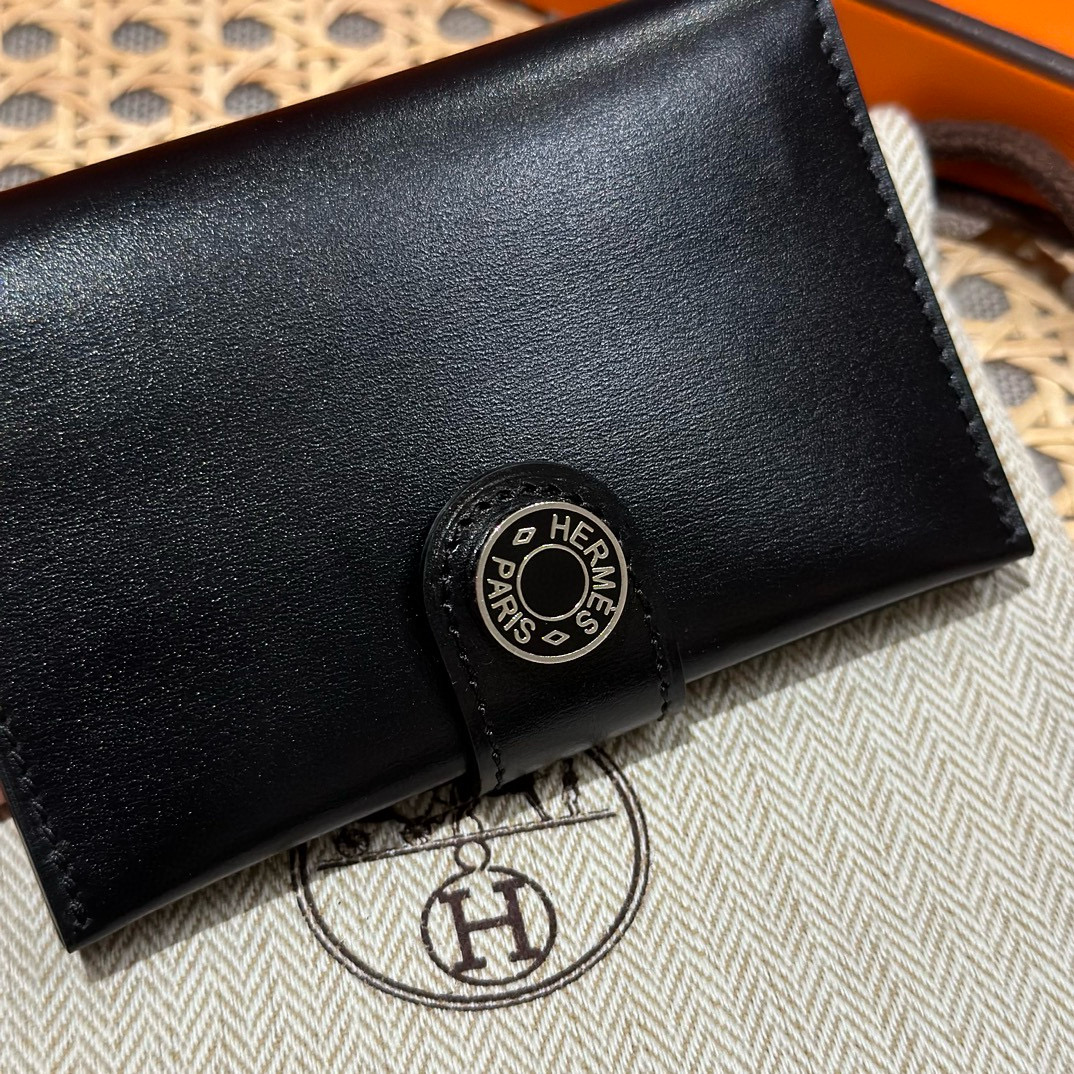 에르메스 Hermes R.M.S Card Holder 10.5cm Box 89 Noir/silver