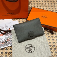 에르메스 Hermes R.M.S Card Holder 10.5cm Evercolor 0L Gris Meyer/silver