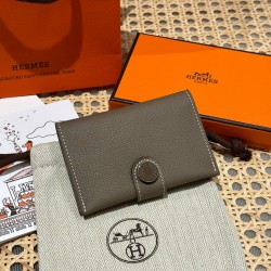 에르메스 Hermes R.M.S Card Holder 10.5cm Evercolor 18 Etoupe/grey silver