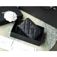 샤넬 Chanel Classic Zipped Coin Purse Caviar skin C-53 AP0216 7.5cm