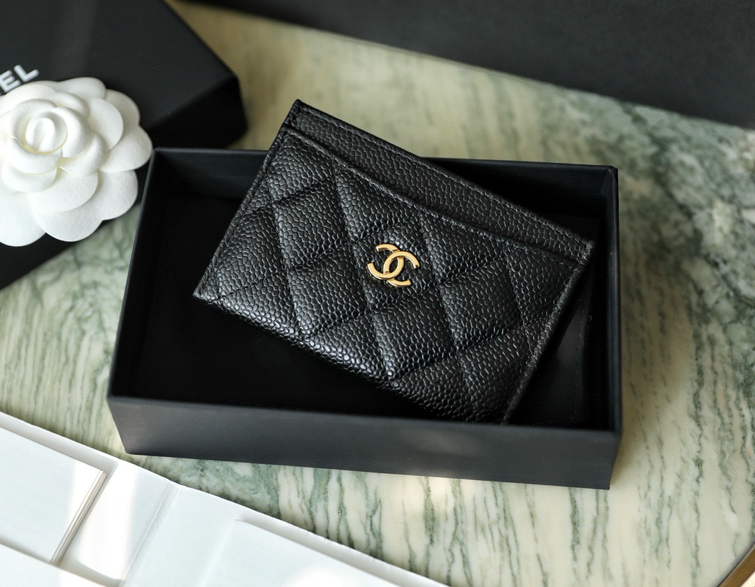 샤넬 Chanel Classic Card Holder Caviar skin C-62 AP0213 7.5CM