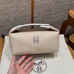 에르메스 Hermes Bride-a-Brac 21cm all- cotton naturel/silver