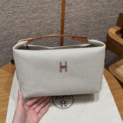 에르메스 Hermes Bride-a-Brac 25cm all- cotton biscuit/silver