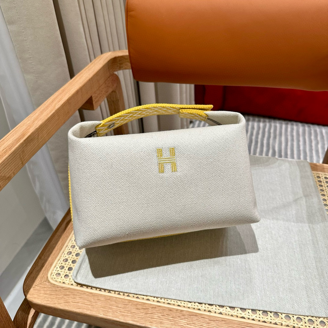 에르메스 Hermes Bride-a-Brac 25cm all- cotton Yellow/silver
