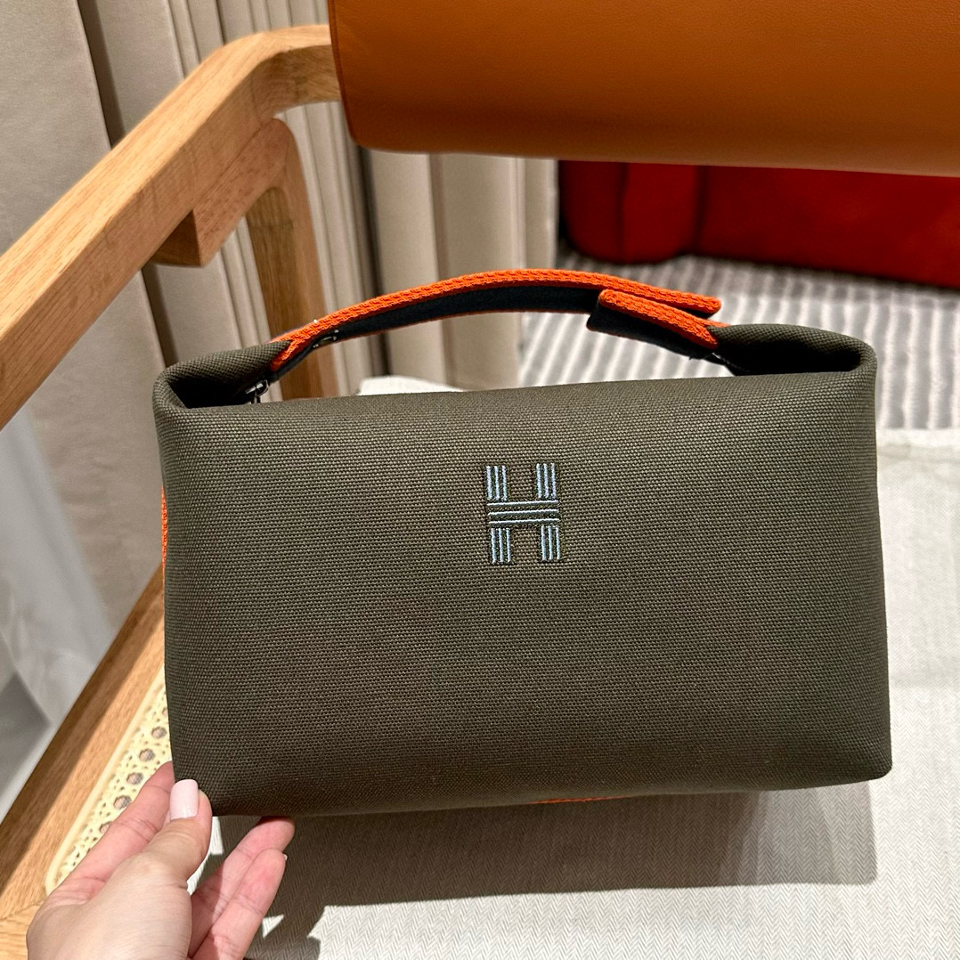 에르메스 Hermes Bride-a-Brac 25cm all- cotton Green/silver