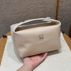 에르메스 Hermes Bride-a-Brac 25cm all- cotton naturel/silver