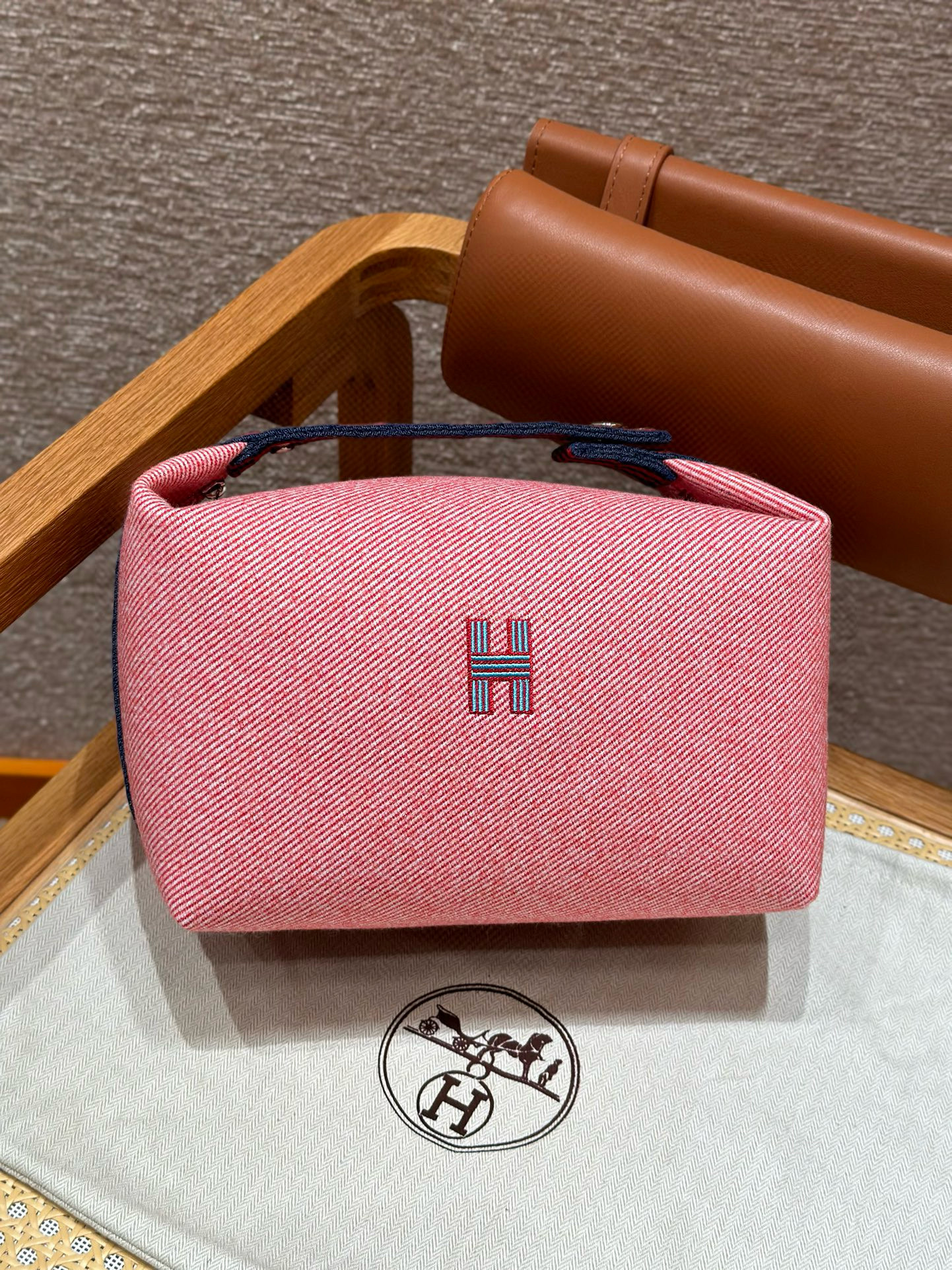 에르메스 Hermes Bride-a-Brac 25cm all- cotton tomette/silver