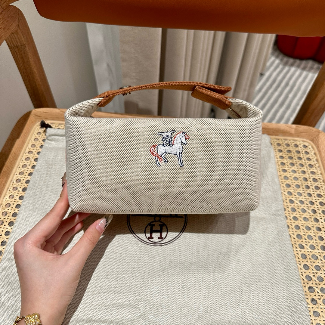 에르메스 Hermes Bride-a-Brac 21cm all- cotton biscuit/silver