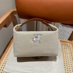 에르메스 Hermes Bride-a-Brac 25cm all- cotton biscuit/silver