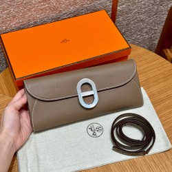 에르메스 Hermes Chaine d'Ancre To Go Epsom 18 Etoupe/silver