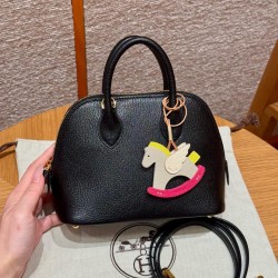 에르메스 Hermes Mini Bolide 18cm chèvre 89 Noir/gold
