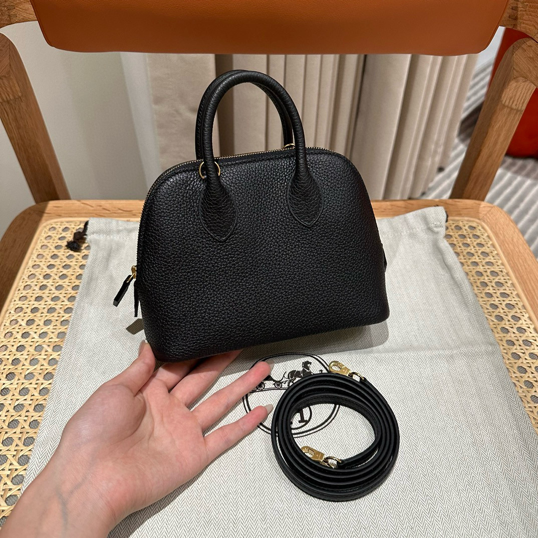 에르메스 Hermes Bolide 21cm Togo 89 Noir/gold